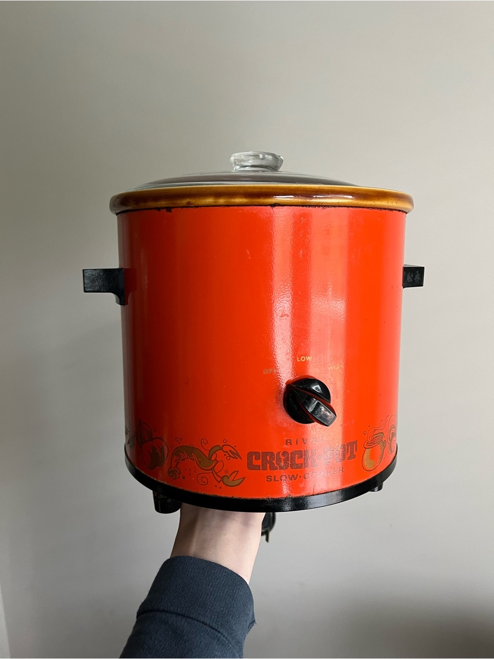 Vintage Rival Crock-Pot Slow Cooker Orange Kitchen Appliance